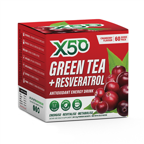 X50 GREEN TEA + RESVERATROL CRANBERRY NEW FORMULA
